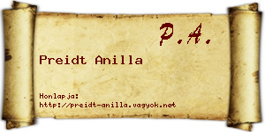 Preidt Anilla névjegykártya