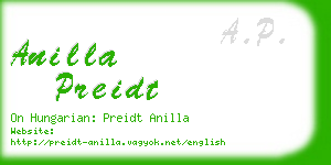 anilla preidt business card